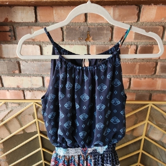 Enfocu Boho Colorful Maxi Spaghetti Dress. SIZE 6 - Picture 8 of 13